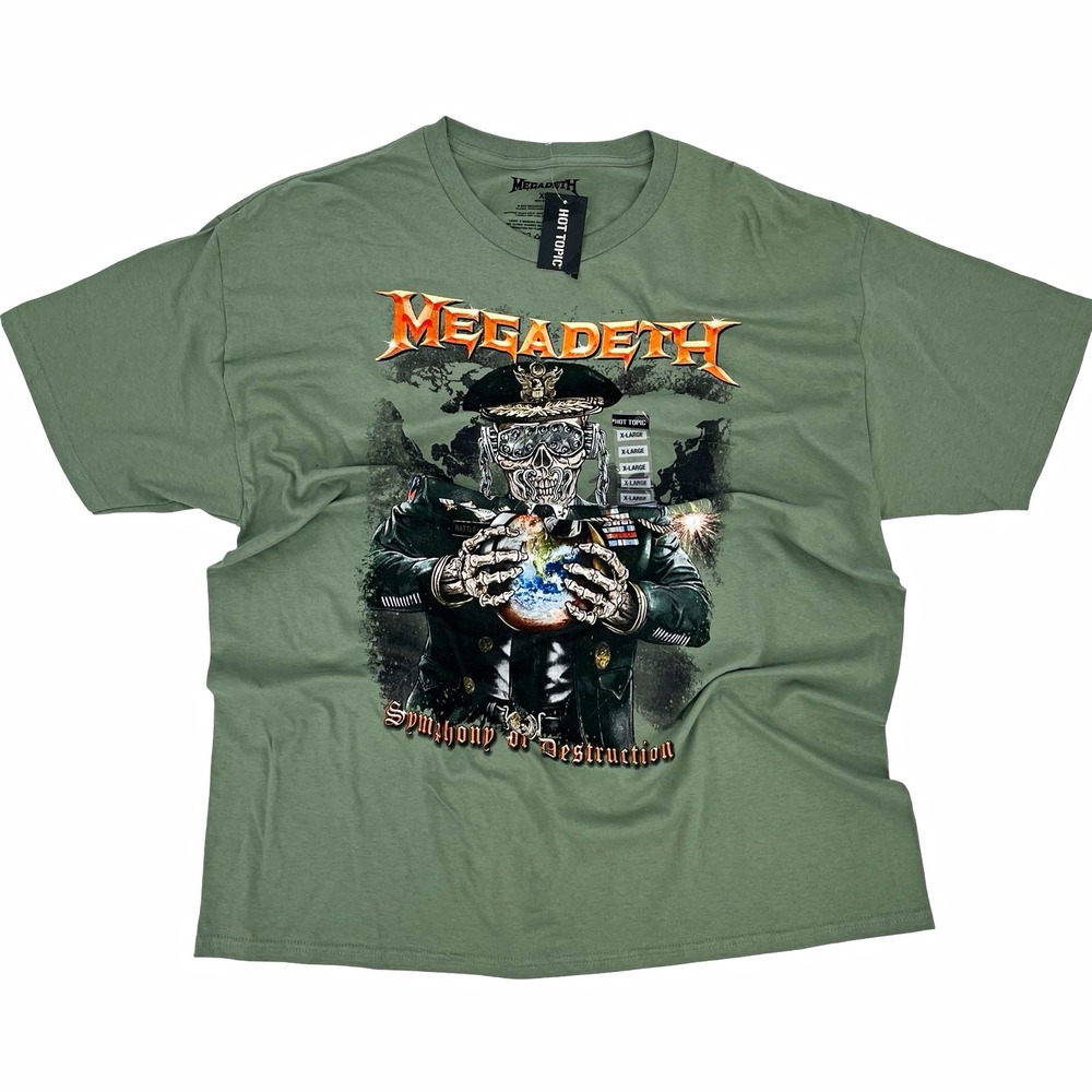 Megadeth Symphony of Destruction T Shirt XL Green Hot Topic 2024 Metal Band Tee